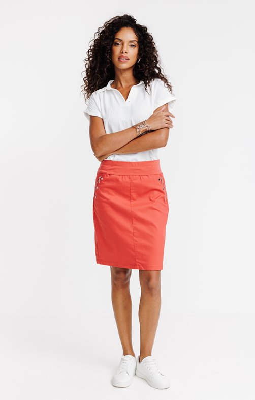 Jupe en coton avec ceinture maille