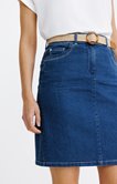 Jupe en denim genoux et ceinture