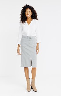 Jupe midi en coton viscose