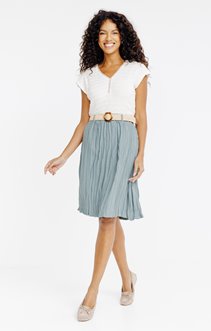 Jupe midi, froissée