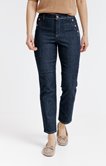 Pantalon denim coupe droite forme pont