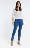 Pantalon en denim détails snaps et zip 