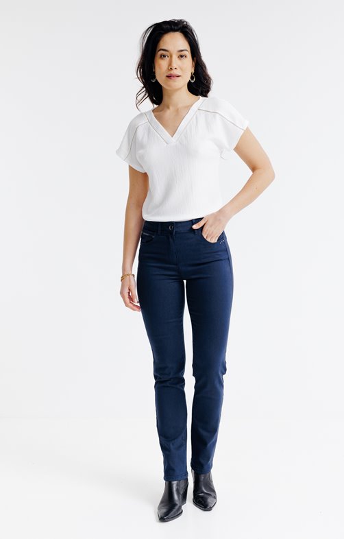 Pantalon coupe droite détail zip 