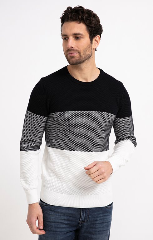 Pull rayé abeille