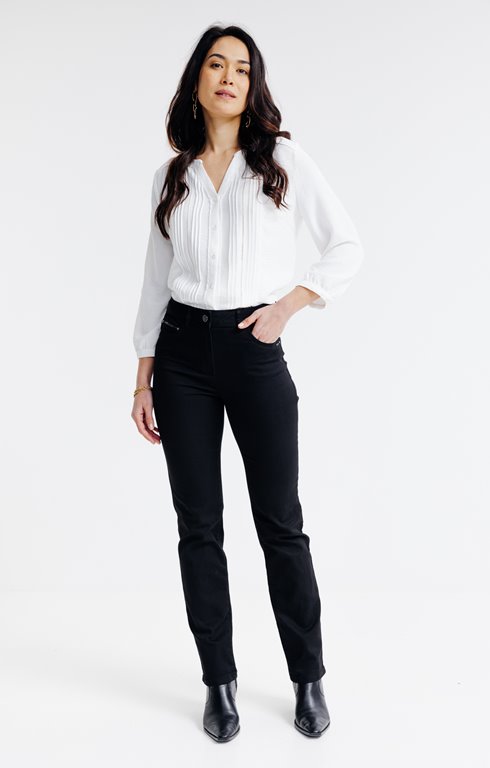 Pantalon coupe droite détail zip