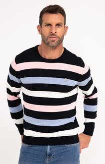 Pull col rond rayé Lovy