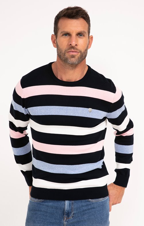 Pull col rond rayé Lovy