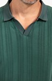 Pull col polo manches courtes Ajoure