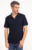 Pull col polo manches courtes Ajoure