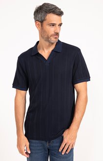 Pull col polo manches courtes Ajoure