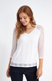 Tee-shirt uni dentelle