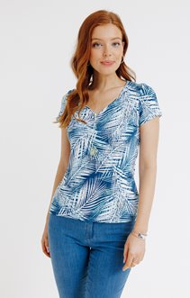 Tee-shirt manche courte imprimé tropical