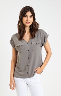 Tee-shirt fausse patte de boutonnage