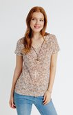 Tee-shirt col v imprimé avec collier