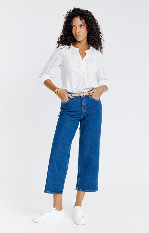 Pantacourt large en denim