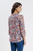 Blouse imprimée col mao boutons nacrés