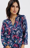 Blouse imprimée avec col froufrou 