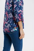 Blouse imprimée avec col froufrou 
