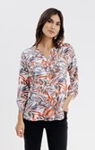 Blouse col mao boutons nacrés