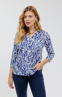 Chemise imprimé zèbre boutons nacrés
