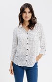 Chemise imprimée boutons jaspés