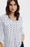 Chemise rayée avec boutons argent 