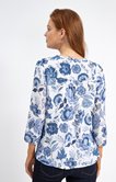 Blouse imprimée col v avec froufrou