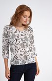 Blouse col v avec piping argent
