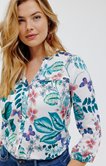 Chemise col mao imprimée 