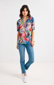 Blouse imprimée avec pattes épaules