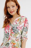 Blouse col mao avec pattes épaules