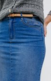 Jupe denim avec passepoil et ceinture