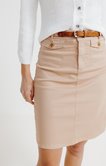 Jupe coton avec poches rabat et ceinture