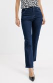 Pantalon jean droit 3 strass poches