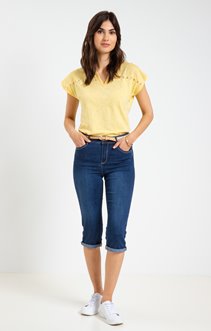 Corsaire en jean avec détail zip poches
