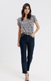 Pantalon jean droit avec détail clous