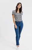 Pantalon jean slim avec ceinture tressée