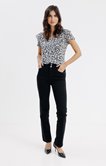 Pantalon droit noir avec détail chaîne