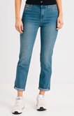 Pantalon jean slim avec liseré rayé