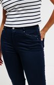 Pantalon coton avec strass poches