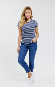 Pantalon jean stone avec jeu de clous