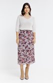 Jupe longue froissée imprimée et doublée