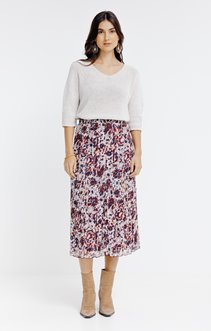 JUPE FROISSEE LONGUE IMPRIMEE DOUBLEE