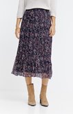 JUPE FROISSEE LONGUE IMPRIMEE DOUBLEE