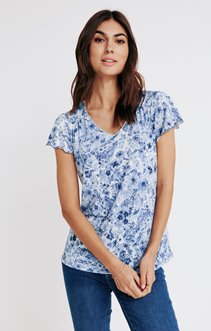 Tee-shirt imprimé floral manches courtes