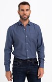 CHEMISE VILLE CHEVRONS NAVY regular