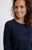 Pull manches longues détail lurex strass