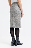 JUPE MIDI EN SCUBA SUEDINE IMPRIME