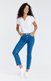 Pantalon denim brodé fantaisie