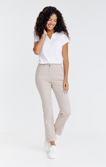 Pantacourt stretch brodé